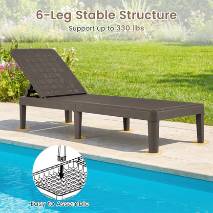 Outdoor Chaise Lounger Chair, 330 lbs Capacity, Brown Outdoor Chaise Lounges at Gallery Canada
