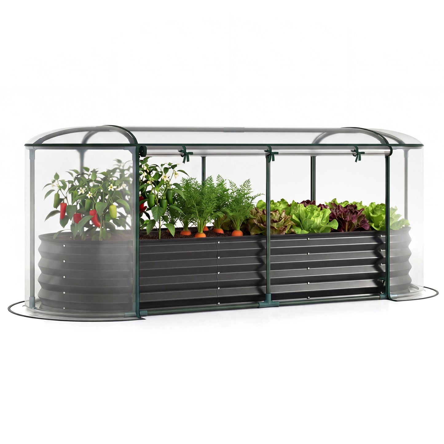 Steel Raised Garden Bed With Greenhouse Cover, Black Raised Garden Beds at Gallery Canada