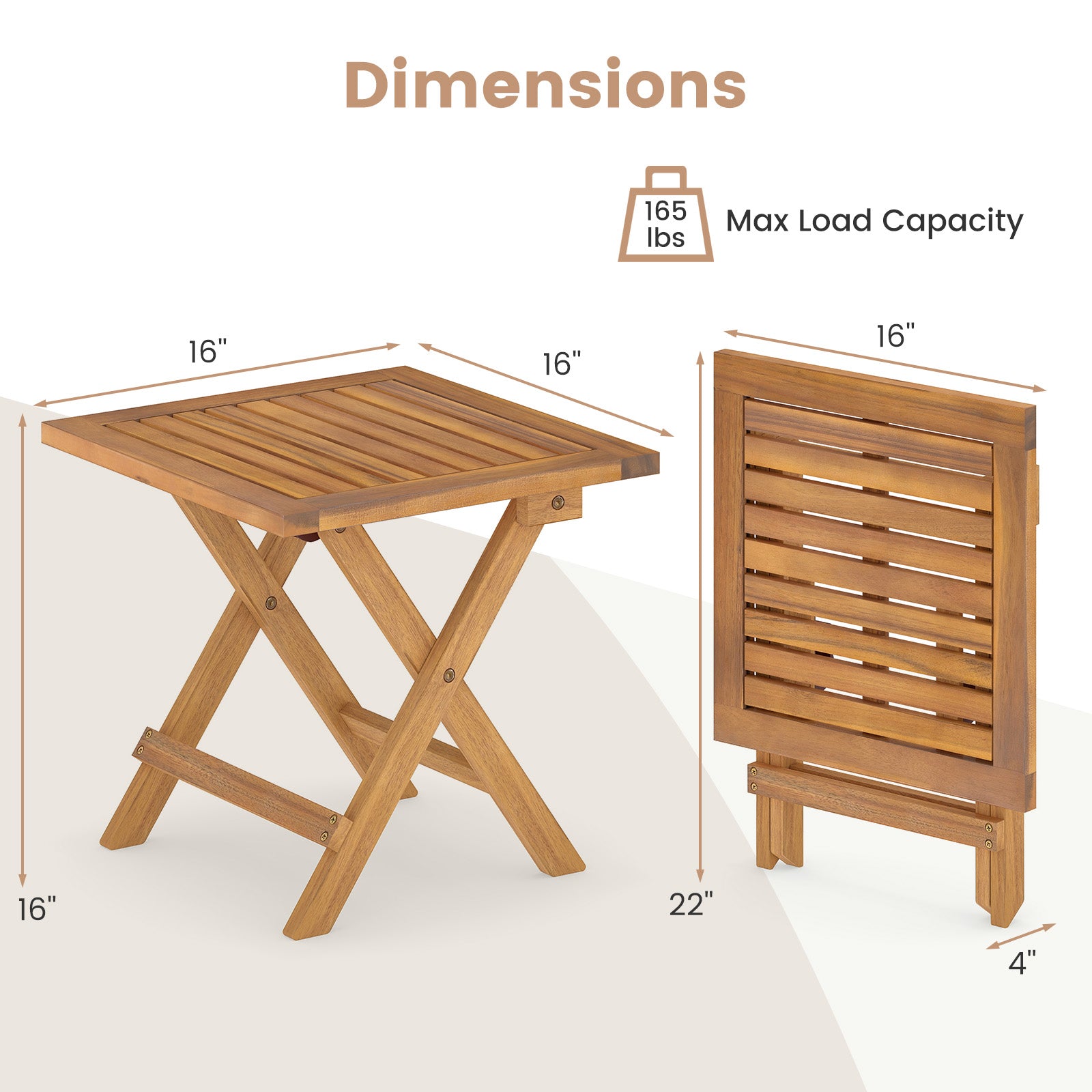 Outdoor Folding Side Table, Small Space Garden Table Patio Coffee Tables at Gallery Canada