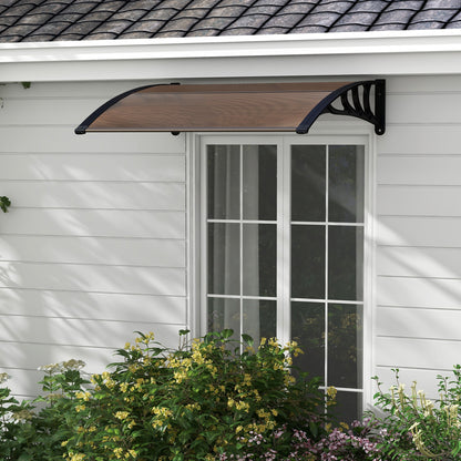 Outdoor Front Door Patio Overhang Awning, 48 x 40 Inch, Brown Outdoor Shades at Gallery Canada