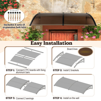 Outdoor Front Door Patio Overhang Awning, 80 x 40 Inch, Brown Outdoor Shades at Gallery Canada