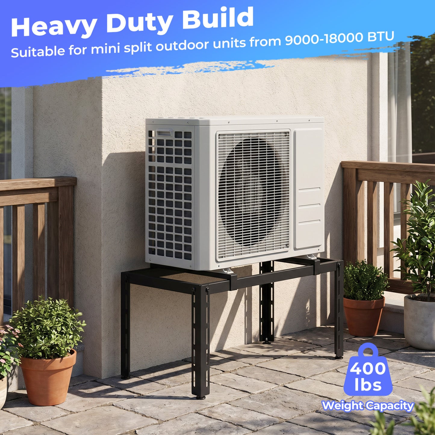 Heavy-Duty AC Base for 9000-36000 BTU, Black Mini Split AC Parts & Accessories at Gallery Canada