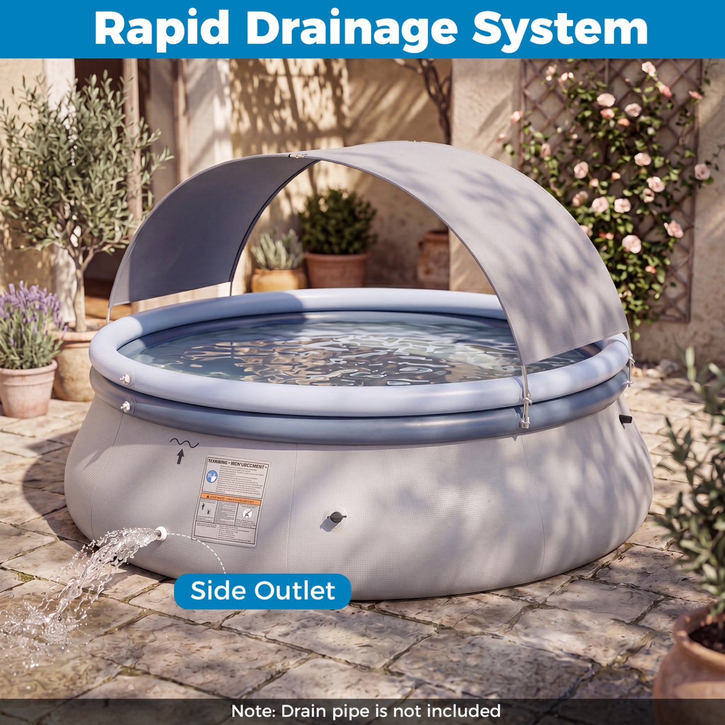 Outdoor Inflatable Pool with Sunshade Canopy-S Swimming Pools at Gallery Canada