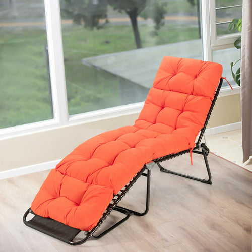 Outdoor Chaise Cushion With String Ties, Orange