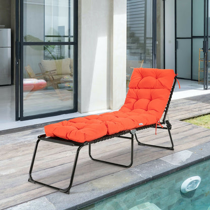 Outdoor Chaise Cushion With String Ties, Orange Outdoor Chaise Lounges at Gallery Canada