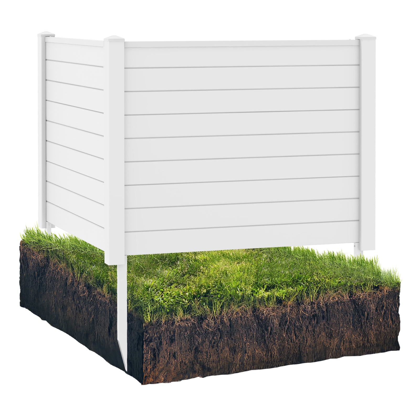 Outdoor PVC Air Conditioner Fence with 20 Inch Long Stakes, White Decorative Fencing & Flooring at Gallery Canada