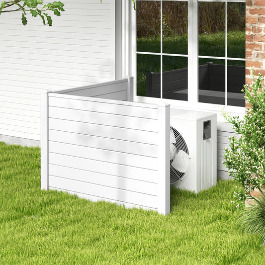 Outdoor PVC Air Conditioner Fence with 20 Inch Long Stakes, White Decorative Fencing & Flooring White at Gallery Canada