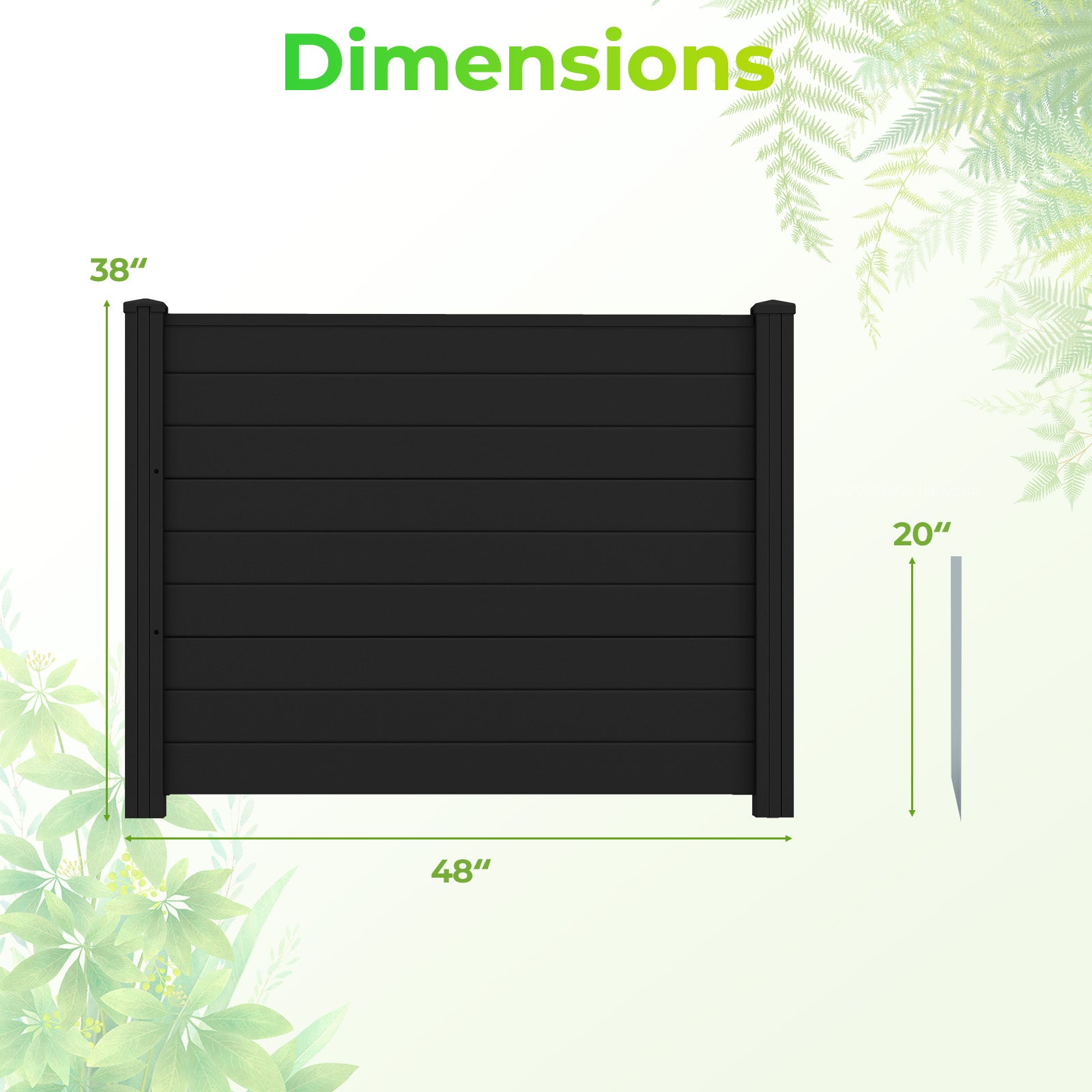 Outdoor PVC Privacy Screens, 20 Inch Fence Panels, Black Decorative Fencing & Flooring at Gallery Canada
