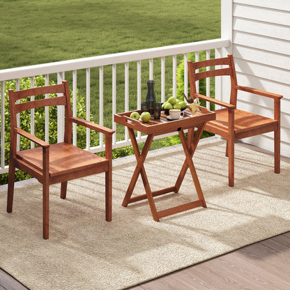Outdoor Patio Solid Wood Tray Table, Removable Top, Natural Patio Coffee Tables at Gallery Canada