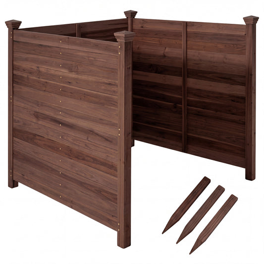 3-Panel Outdoor Privacy AC Fence, Brown Decorative Fencing & Flooring Brown at Gallery Canada