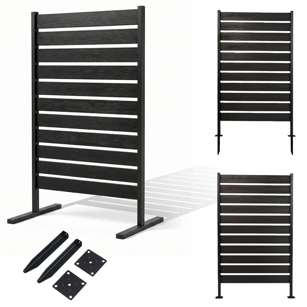 Outdoor Privacy Screen Fence for Backyard Pool, Black Decorative Fencing & Flooring at Gallery Canada