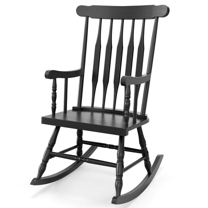 Solid Wood Porch Rocking Chair, Black Patio Rocking Chairs & Gliders at Gallery Canada