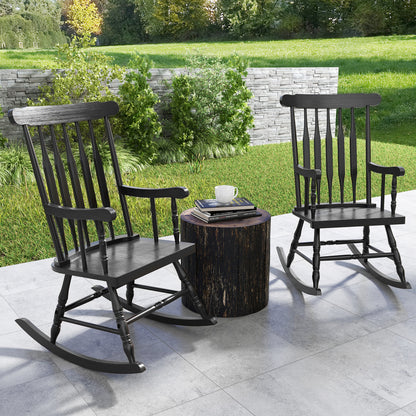 Solid Wood Porch Rocking Chair, Black Patio Rocking Chairs & Gliders at Gallery Canada
