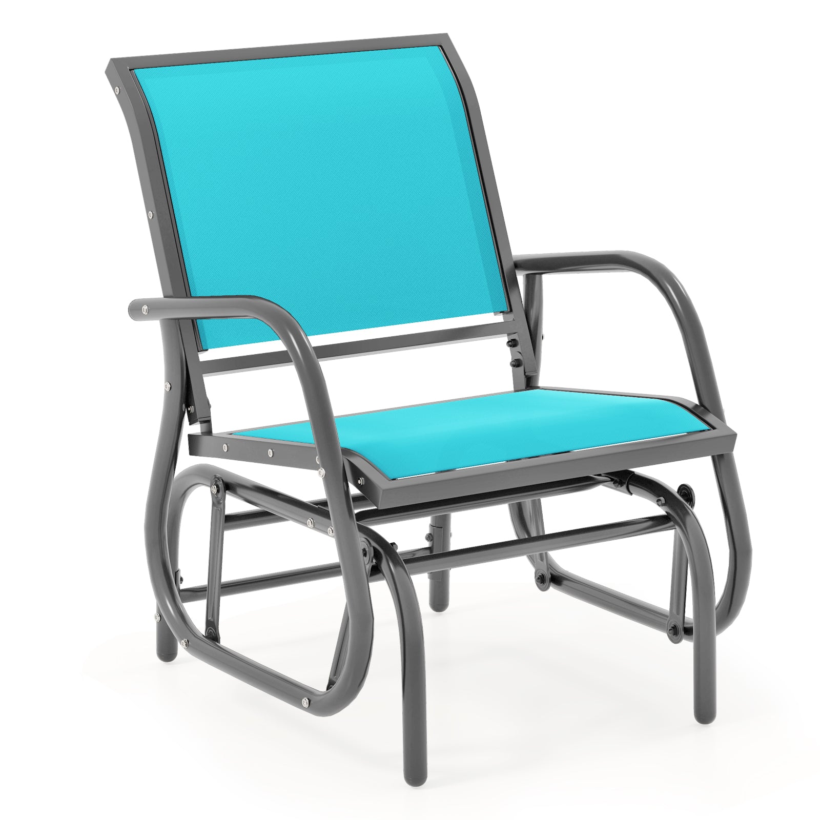 Outdoor Single Swing Glider Rocking Chair, Turquoise Patio Rocking Chairs & Gliders Turquoise at Gallery Canada
