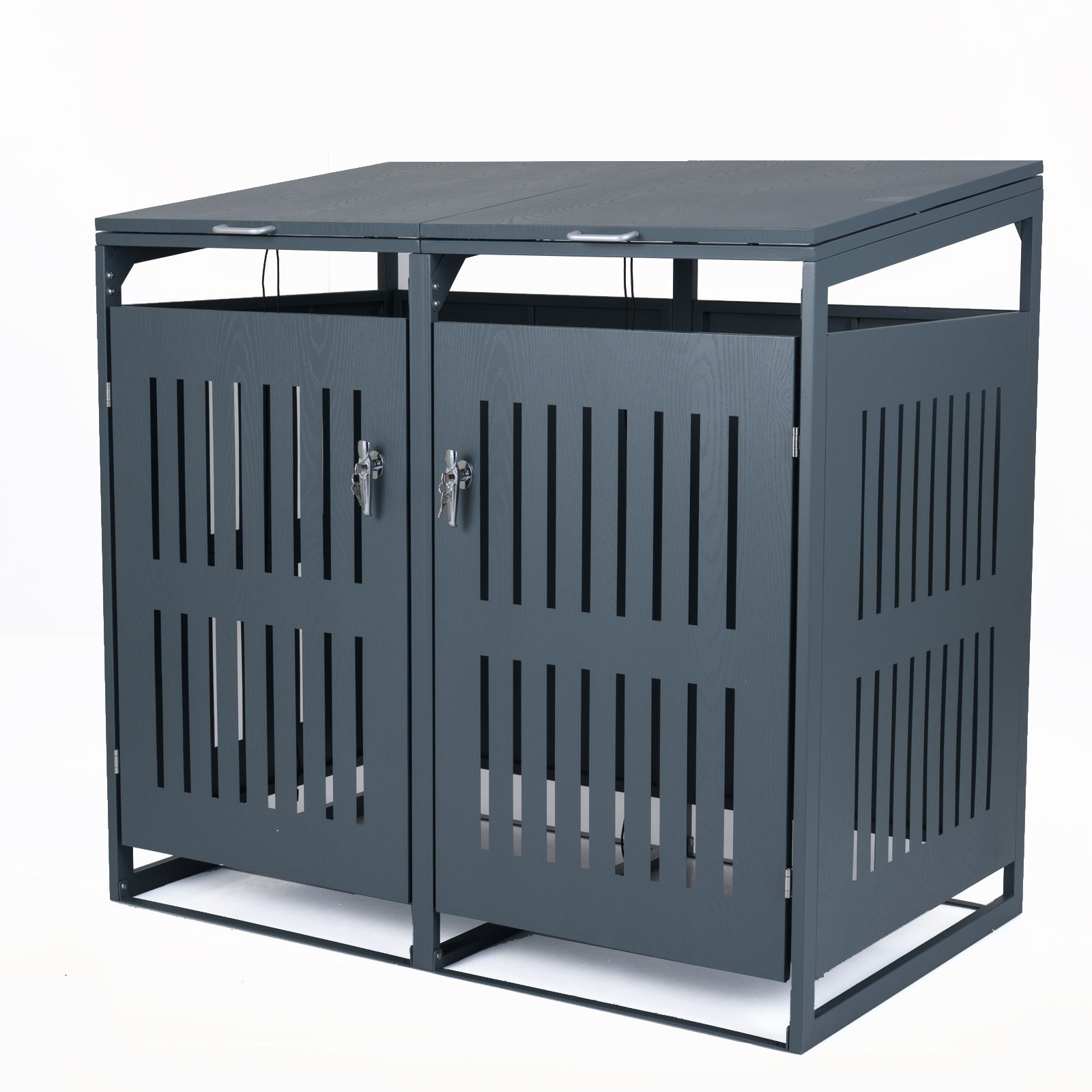 Outdoor Trash Can Storage Shed, 2 Bins With Gas Struts, Gray Sheds & Outdoor Storage Gray at Gallery Canada