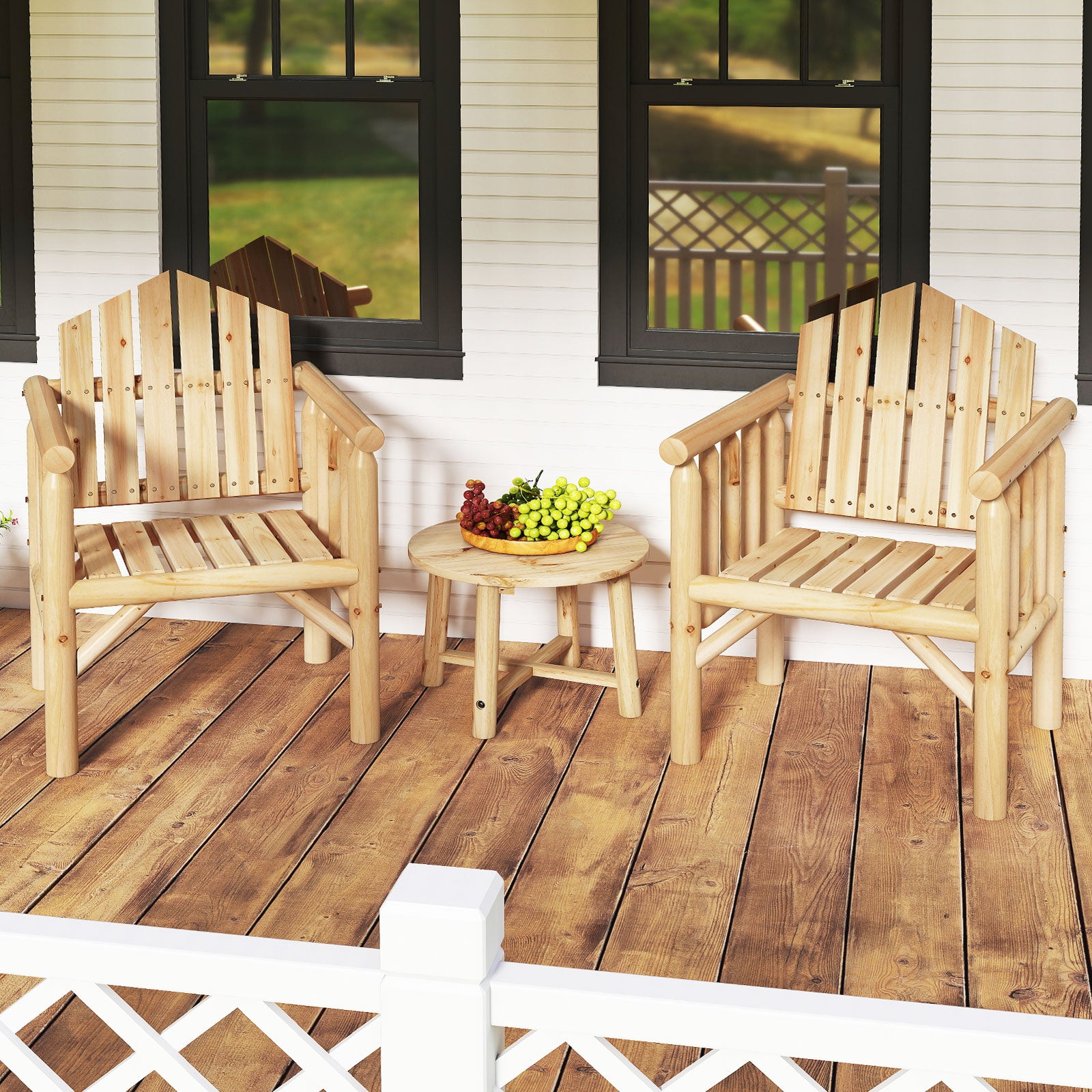 Wooden Patio Dining Armchair, Natural Adirondack Chairs at Gallery Canada
