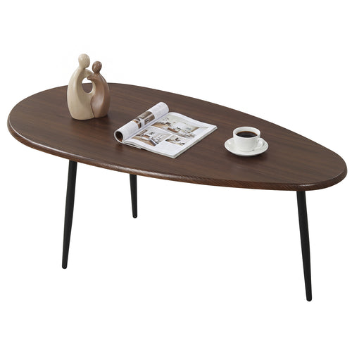 Oval Coffee Table, Mid Century Center Table, Walnut