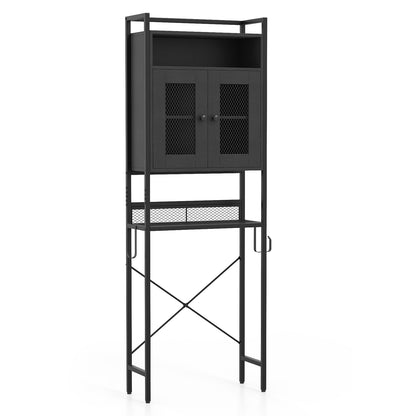 Over-The-Toilet Storage Cabinet with Heavy-Duty Metal Frame 2-door Freestanding, Black Bathroom Etagere at Gallery Canada