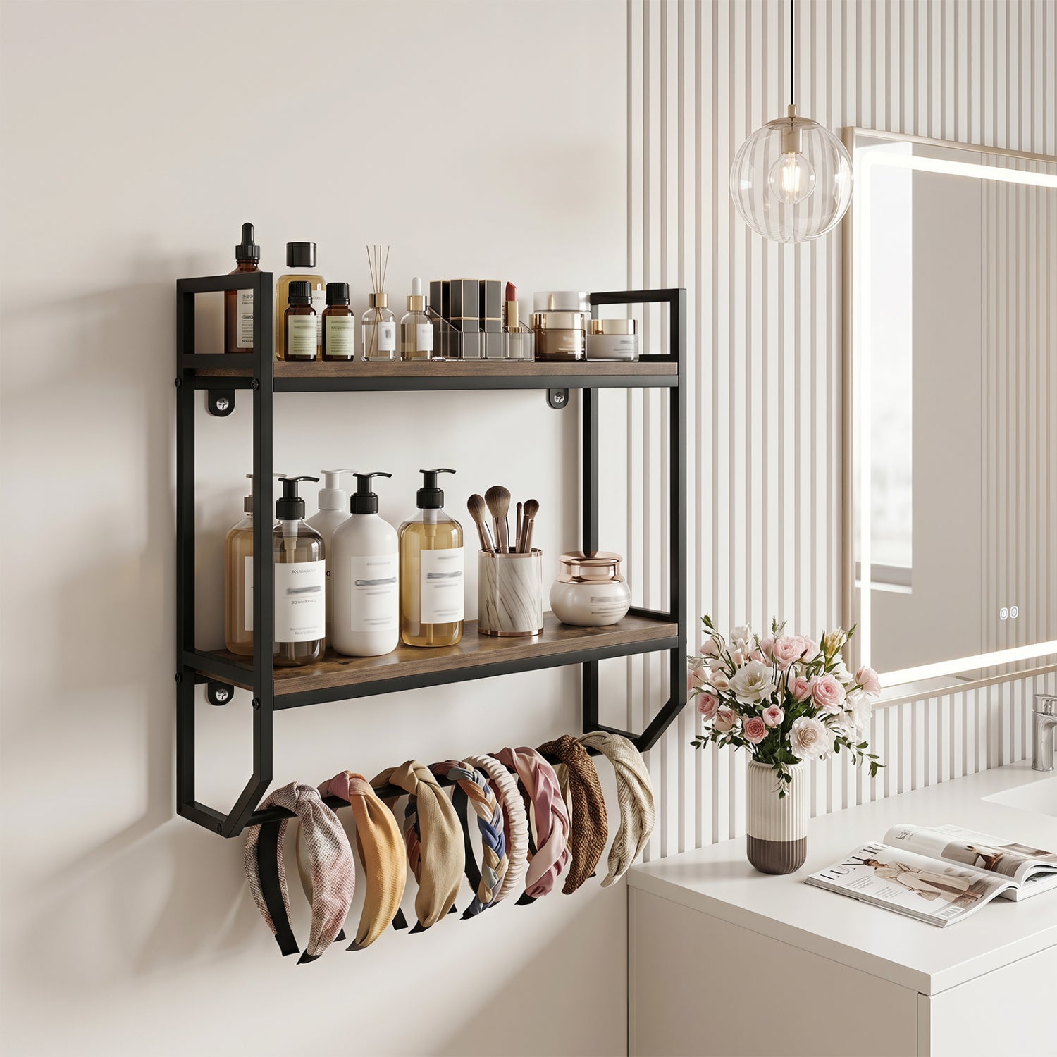 Over The Toilet Shelf Wall Mounted, Metal Frame, Gray Towel Racks at Gallery Canada