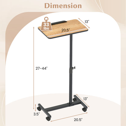 Overbed Rolling Food Tray Table, Natural End & Side Tables at Gallery Canada