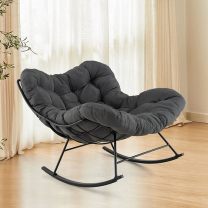 Oversized Egg Papasan Chair, Padded Cushion, Gray Patio Rocking Chairs & Gliders at Gallery Canada