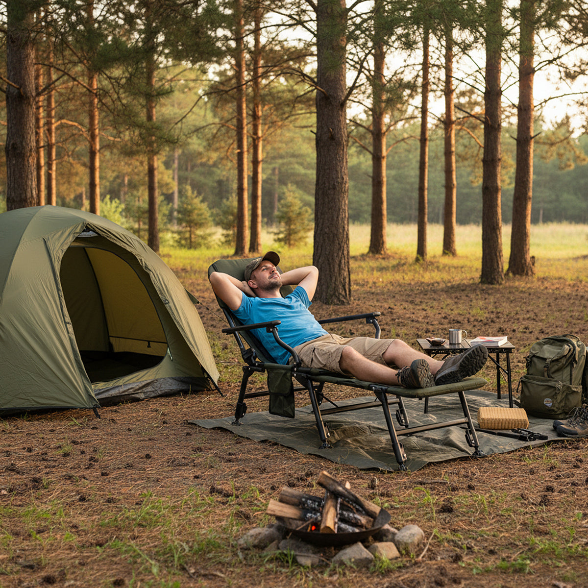 Oversized Foldable Fishing Chair with Detachable Footrest, Green Camping Furniture at Gallery Canada