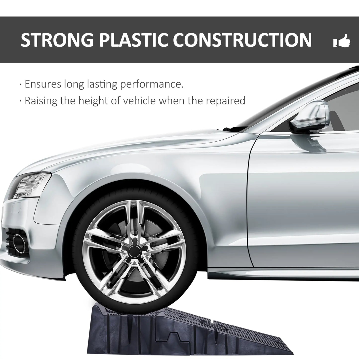 Car Ramps for Oil Changes, 6.7" High, 5500 lbs, 2PC