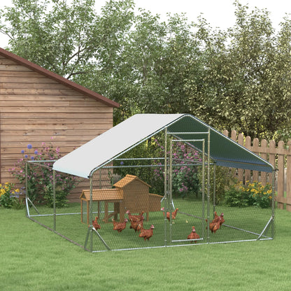 Large Metal Chicken Coop, Walk-in Poultry Cage, 13.1' x 9.8' x 6.4' Chicken Coops at Gallery Canada
