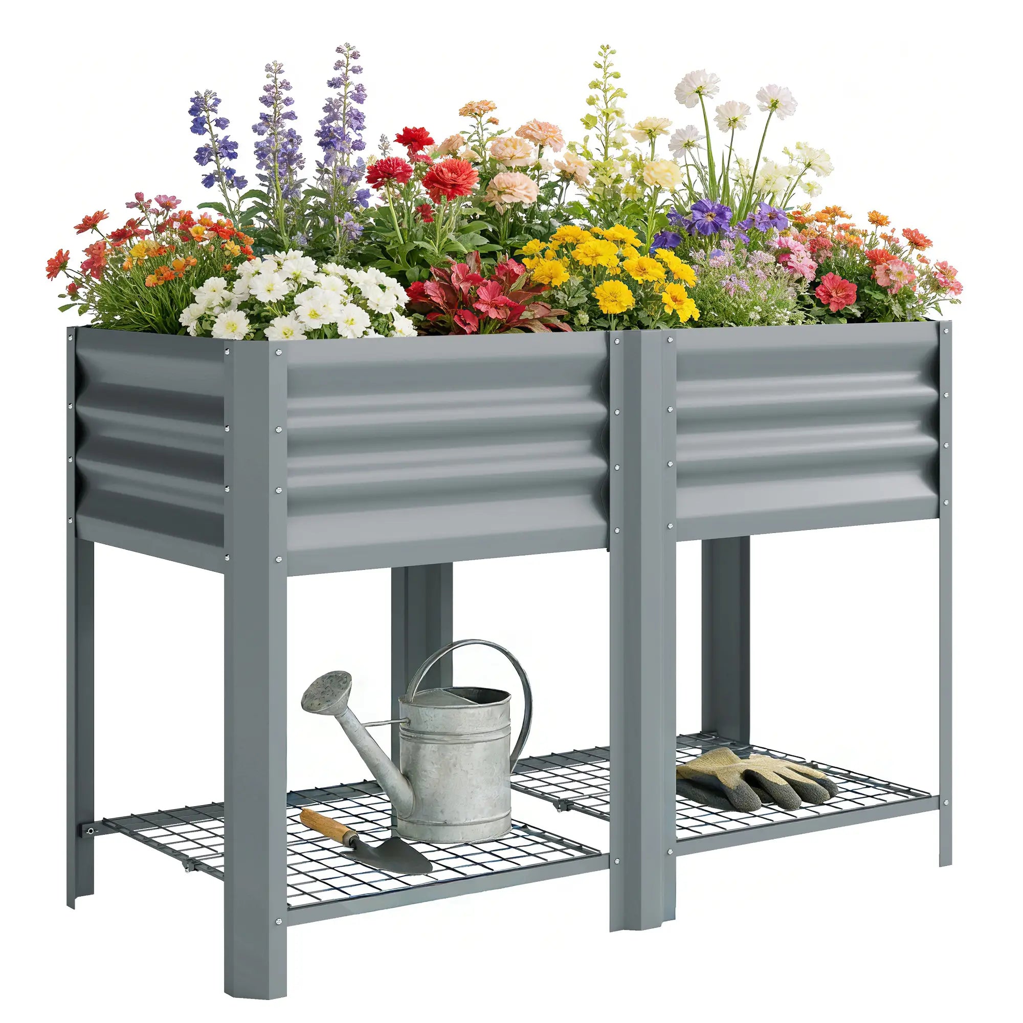 Raised Garden Bed With Legs Storage Shelf 31.5