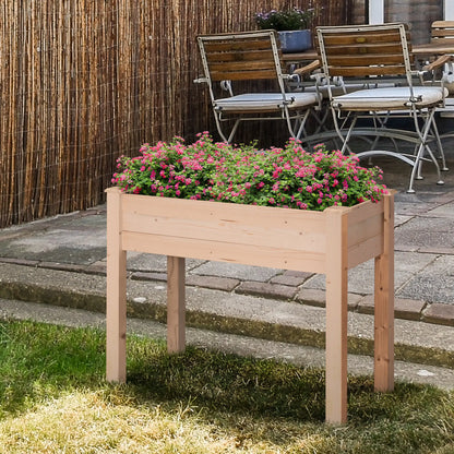 34"x18"x30" Wooden Raised Garden Bed, Elevated Planter Box with Legs, Natural Elevated Garden Beds at Gallery Canada