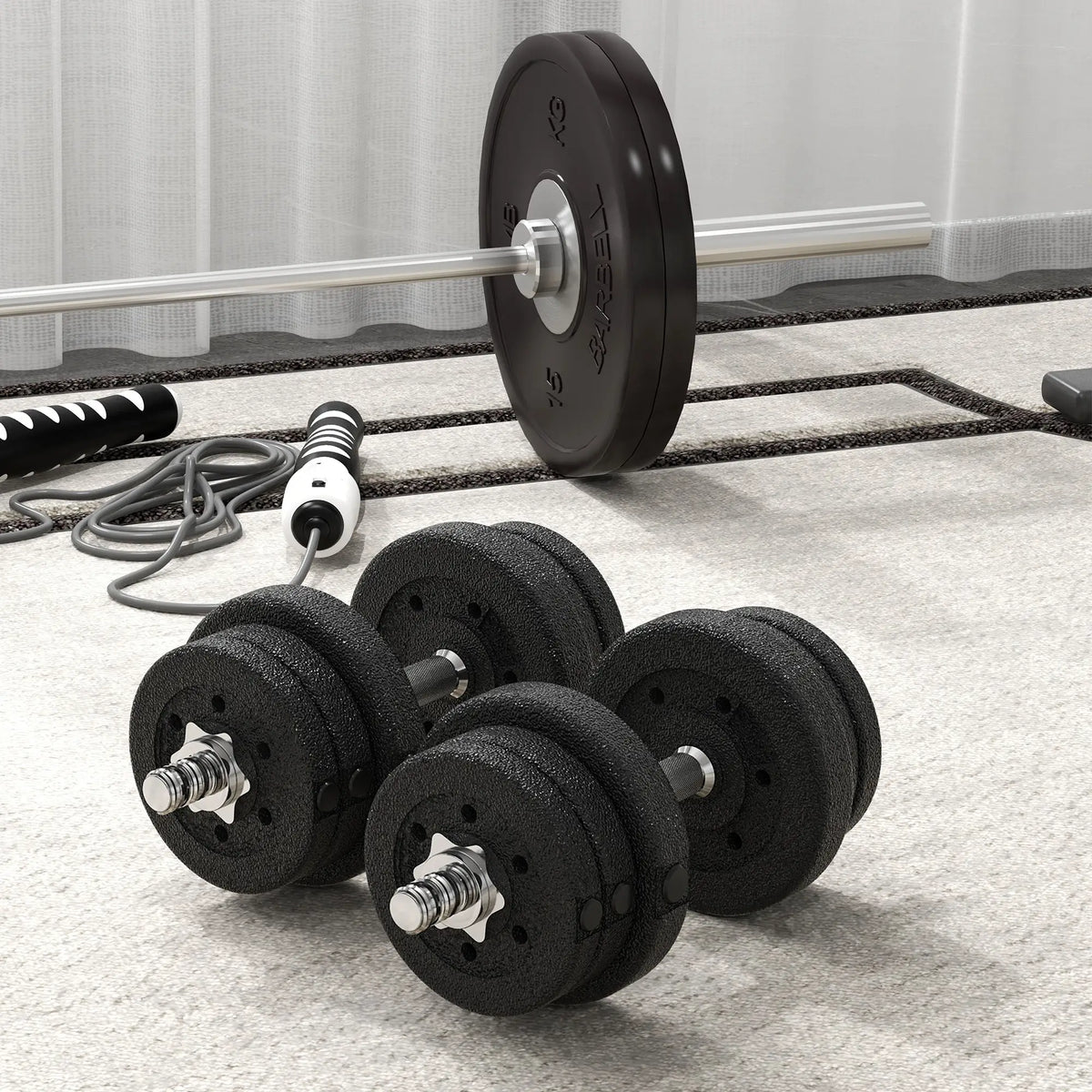 55 lbs Adjustable Dumbbells, Weight Set, for Home Gym, Black Dumbbells & Barbells at Gallery Canada