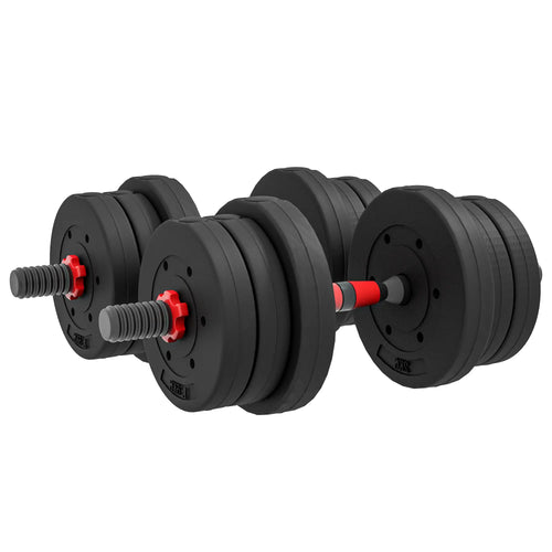 44lbs Adjustable Dumbbell Set, Hand Weights for Fitness, Black and Red