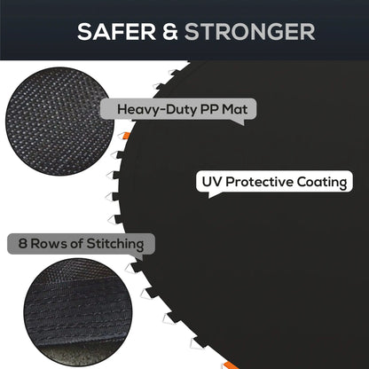 Trampoline Mat Replacement, 12ft, with Spring Pull Tool, 72 V-Hooks, Black Trampolines at Gallery Canada