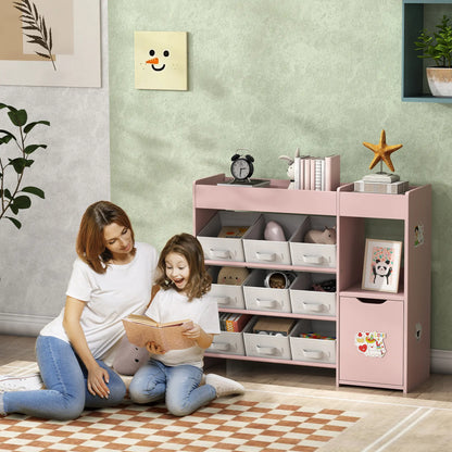 Kids Toy Storage Organizer, 9 Fabric Boxes, Cabinet Shelves, Pink Bookshelves & Bookcases at Gallery Canada