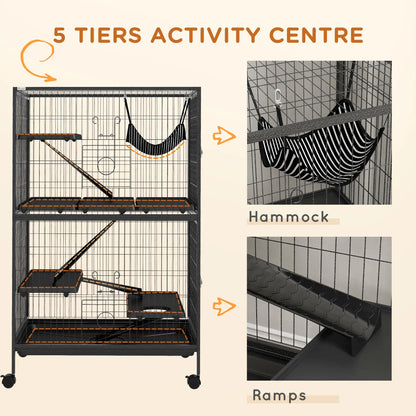 5-Tier Rolling Small Animal Cage, Guinea Pig Cage, Ferret Cage, Grey Houses & Habitats at Gallery Canada