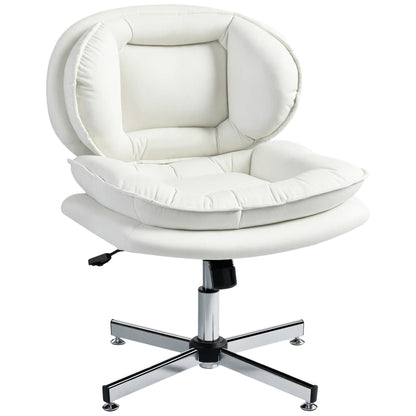Criss Cross Chair, Armless Wide Office Chair, Tilting, No Wheels, White Task Chairs at Gallery Canada
