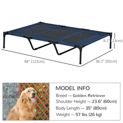 48" X 36" X 9" Elevated Pet Bed, Includes Carrying Bag, Dark Blue Elevated Dog Beds at Gallery Canada