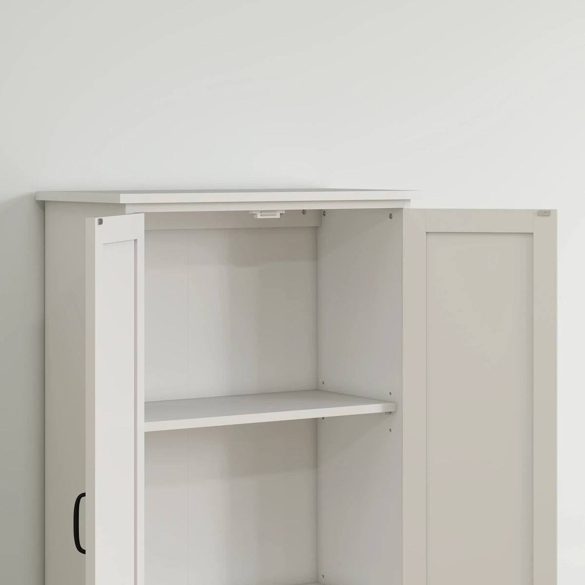 60" 4-Door Storage Cabinet, Adjustable Shelves, Large Pantry, White Kitchen Pantry Cabinets at Gallery Canada