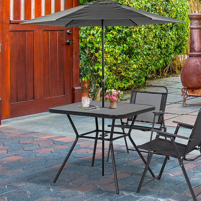 Square Outdoor Table, Patio Bistro Coffee Table, Faux-Marbled Top, 42mm Umbrella Hole, Dark Grey Patio Dinning Tables at Gallery Canada