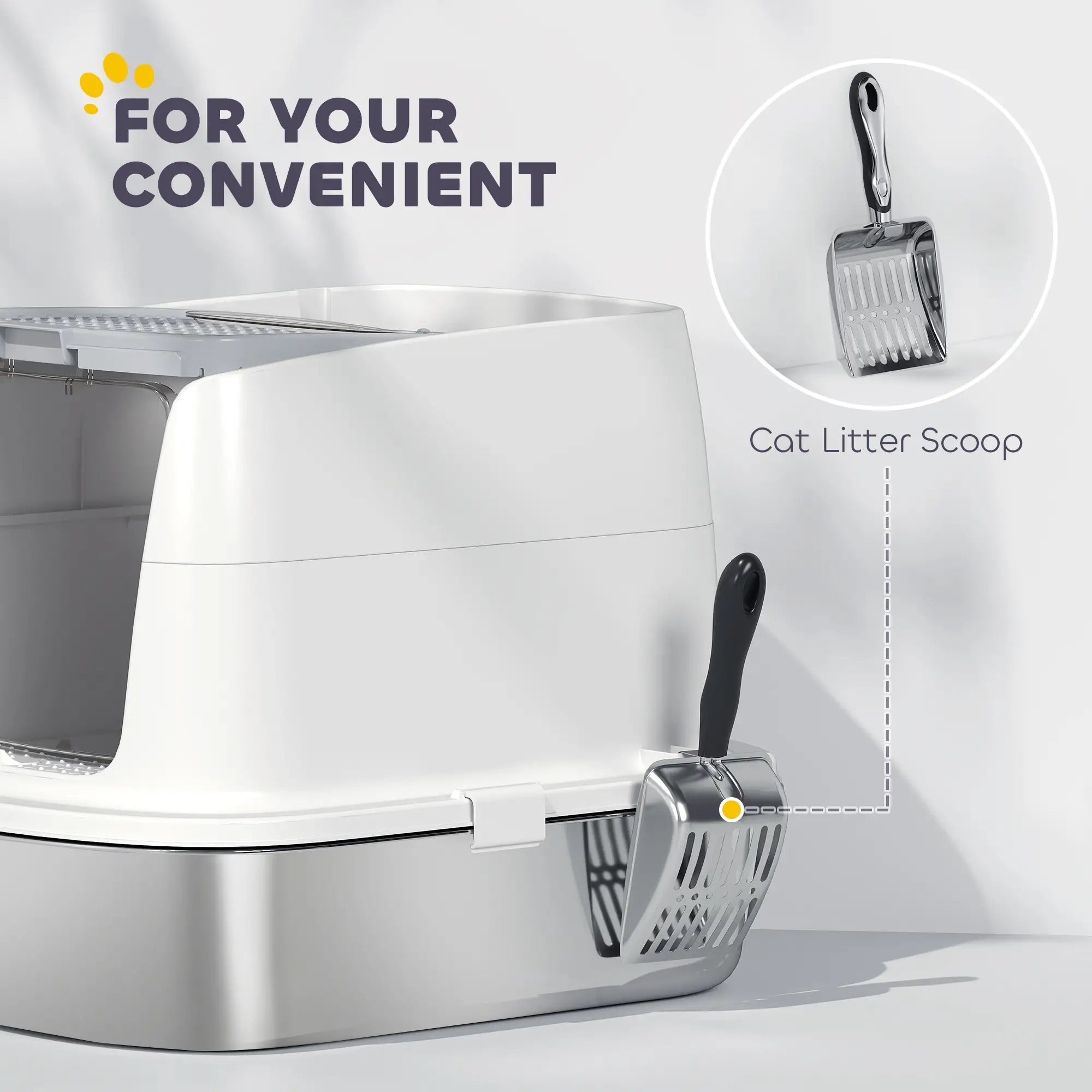 Large Stainless Steel Litter Box, Enclosed Metal Cat Litter Tray Cat Litter Box Enclosures at Gallery Canada
