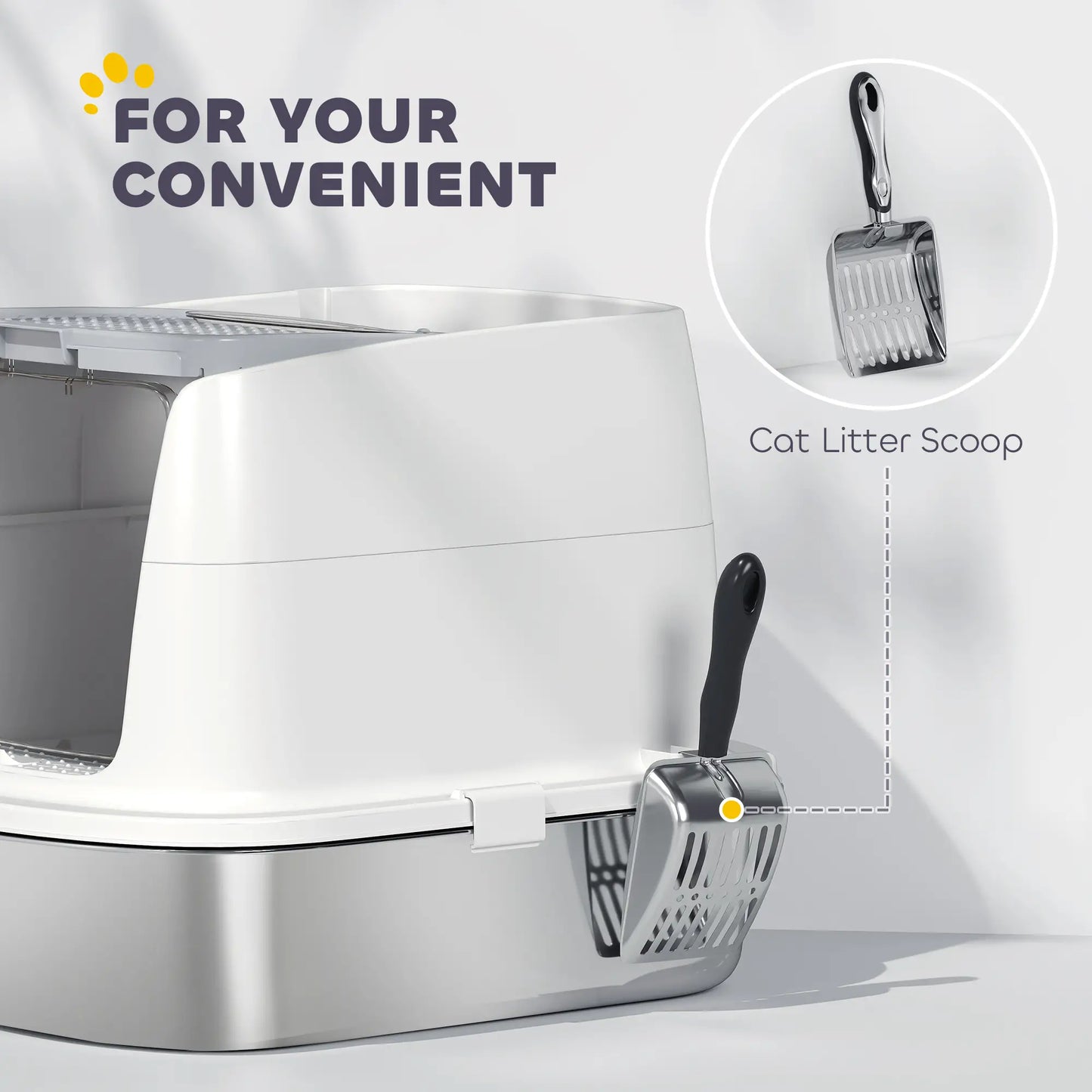 Large Stainless Steel Litter Box, Enclosed Metal Cat Litter Tray Cat Litter Box Enclosures at Gallery Canada