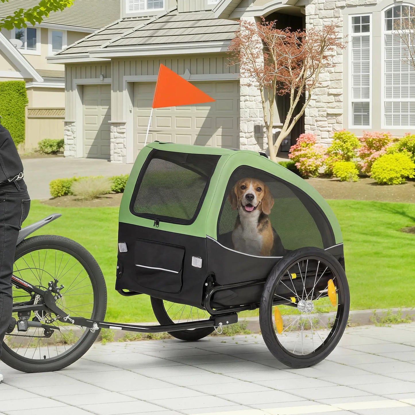 Dog Bike Trailer, Pet Cart Bicycle Wagon, 20" Wheels, Ventilated Windows Dog Bike Trailers & Strollers at Gallery Canada