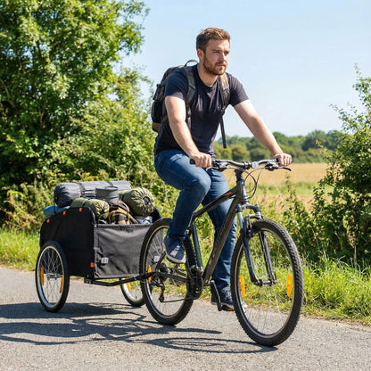 Bike Trailer, Cargo Trailer with 45 Gal Storage Box, 20" Tires, 88 lbs Capacity Bike Cargo Trailers at Gallery Canada
