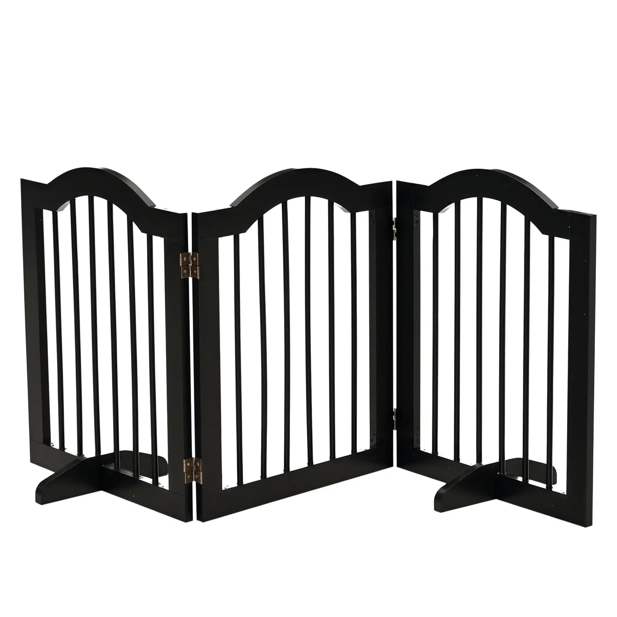 24"H Foldable Dog Gate, 3 Panels, Freestanding Pet Barrier, Black Houses, Kennels & Pens Black at Gallery Canada