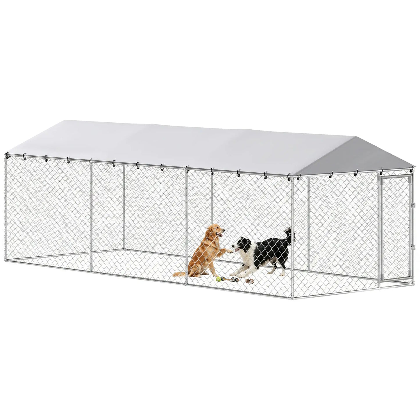 20' X 7.5' X 6.5' Dog Kennel Outdoor, Waterproof Cover, Silver Dog Kennels at Gallery Canada