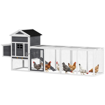 Extra Large Chicken Coop, 117", Asphalt Roof, Slide-out Tray, Nesting Box, Grey Chicken Coops at Gallery Canada