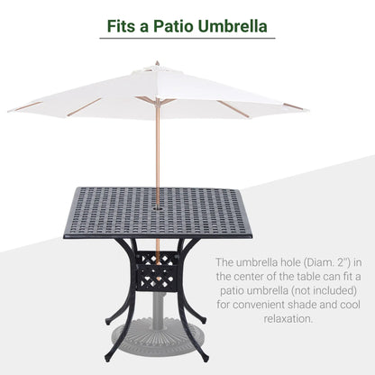 "36" Patio Dining Table, Outdoor Bistro Table With Umbrella Hole, Black Patio Side Tables at Gallery Canada