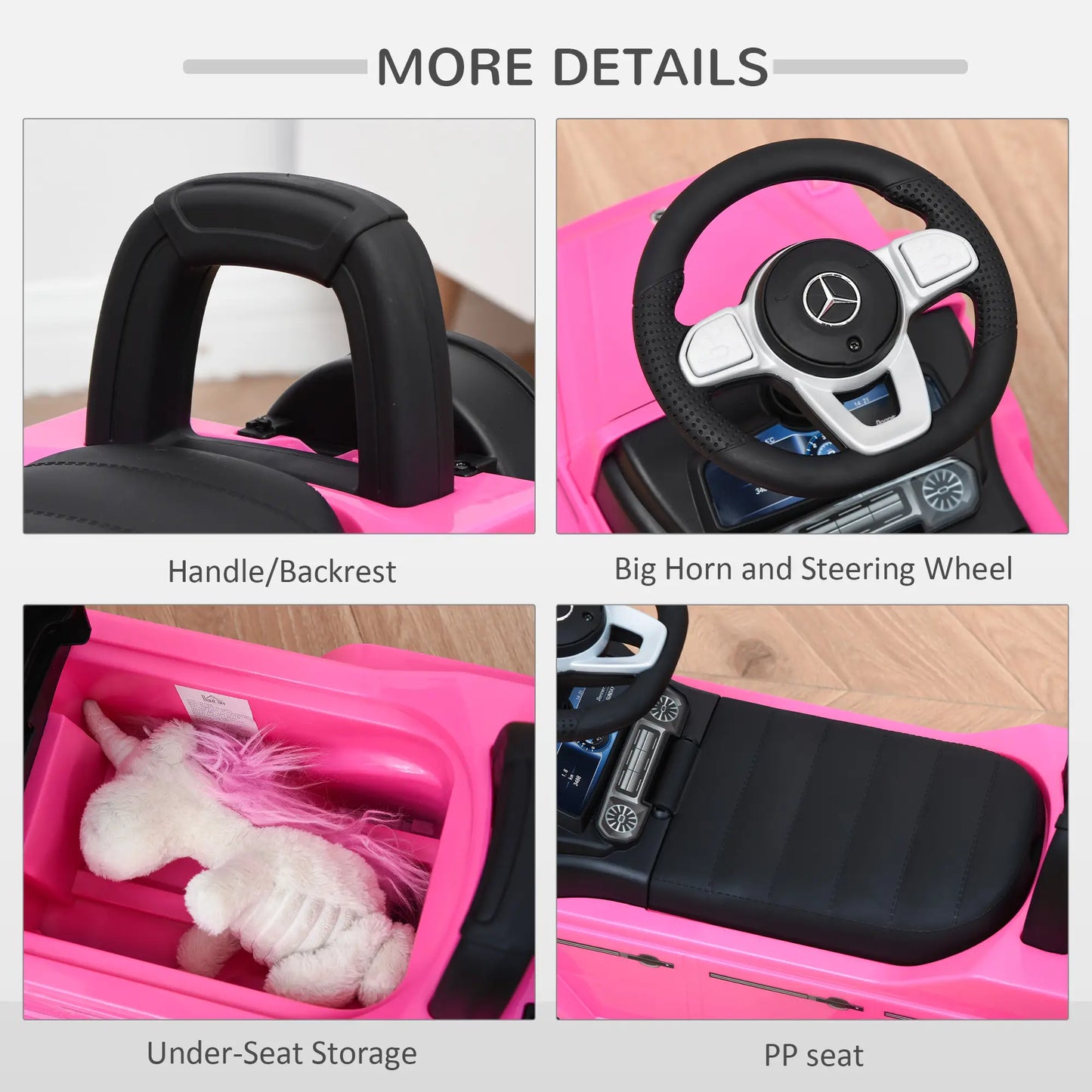 Baby Toddler Push Car, Foot-to-Floor Ride-On Wheel, Pink Push Cars for Toddlers at Gallery Canada