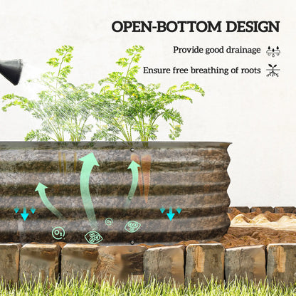 4.9 x 2 x 1ft Galvanized Raised Garden Bed, Metal Planter Box, Dark Grey Raised Garden Beds at Gallery Canada
