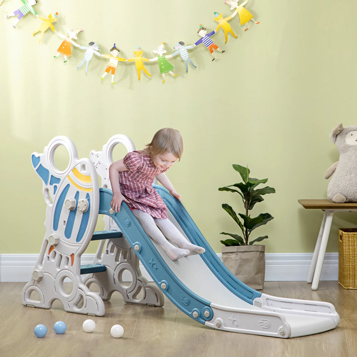 Toddler Slide, Indoor Climber Playset, Space Theme, 1.5-3 Years, Blue Gym Sets & Swings at Gallery Canada
